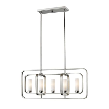 Z-Lite Aideen 5 Light Island/Billiard, Brushed Nickel & Matte Opal 6000-5L-BN